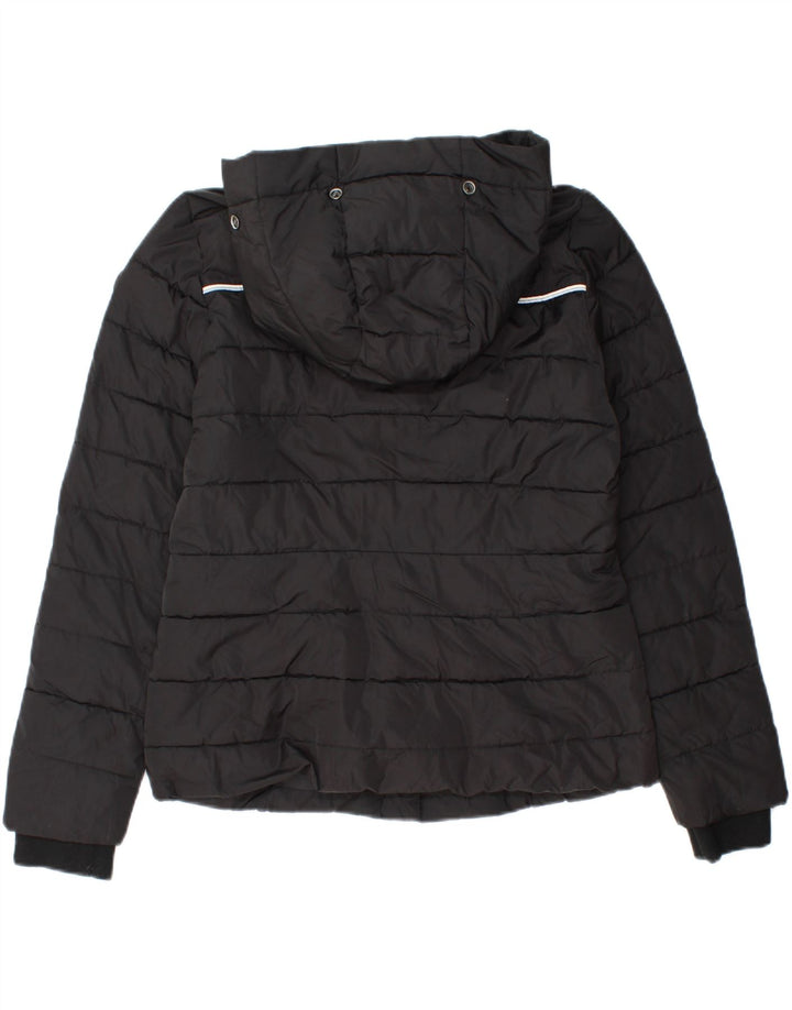Jaqueta acolchoada com capuz feminina Superdry UK 14 poliéster preto médio