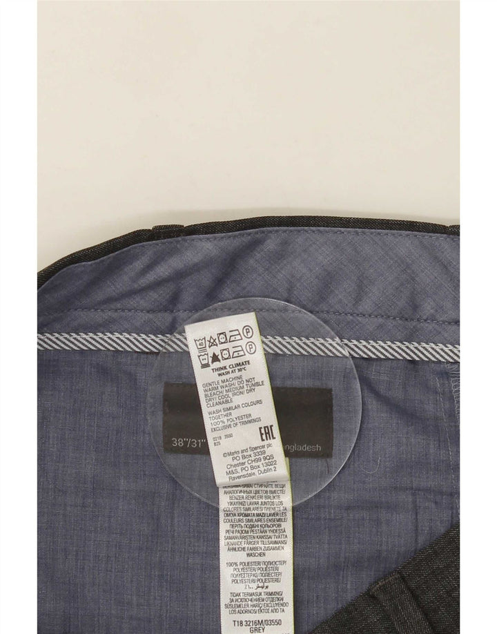 Calça masculina Marks & Spencer Regular Suit W38 L31 cinza poliéster