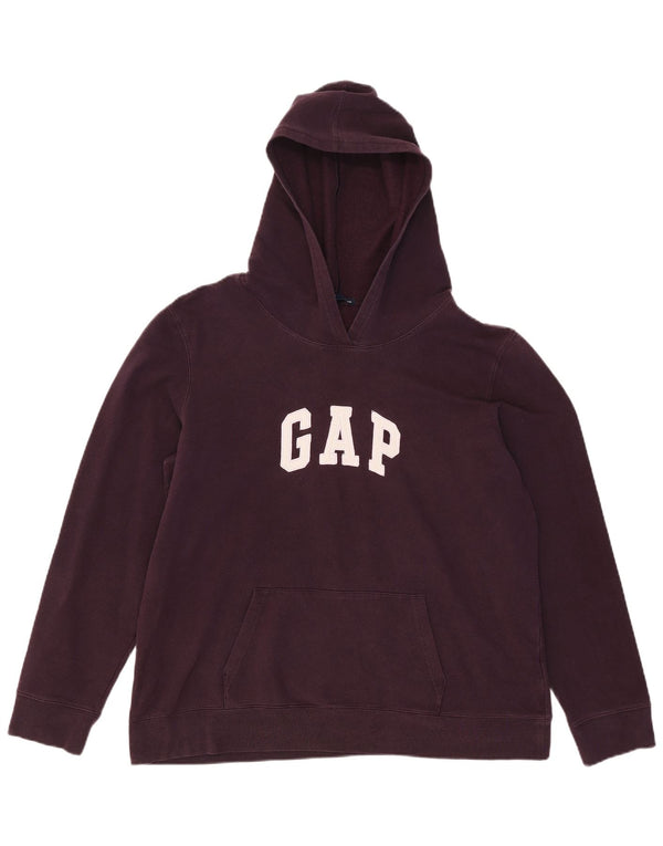 Suéter com capuz gráfico feminino Gap UK 18 XL algodão borgonha