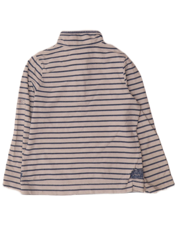 Suéter feminino com gola redonda Joules UK 12 listrado azul médio