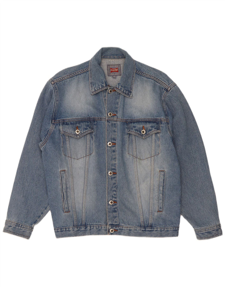 Jaqueta jeans masculina Master UK 38 algodão azul médio