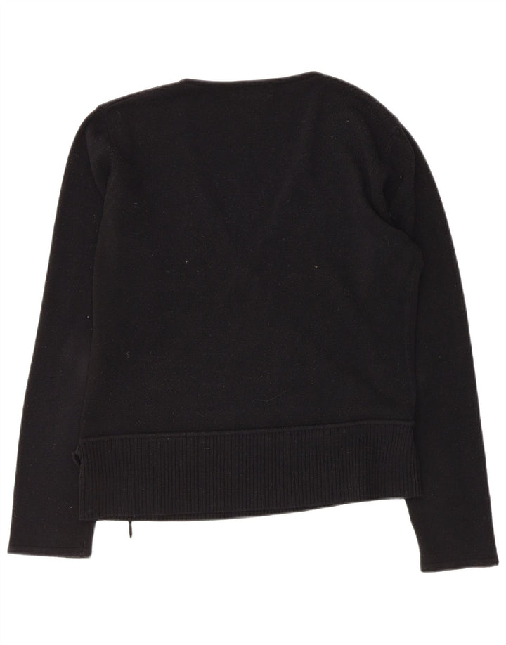 Suéter feminino Sasha com decote em V UK 18 XL preto acrílico