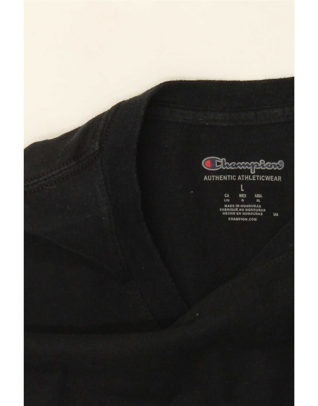 Campeão Mens Top Manga Longa Grande Preto