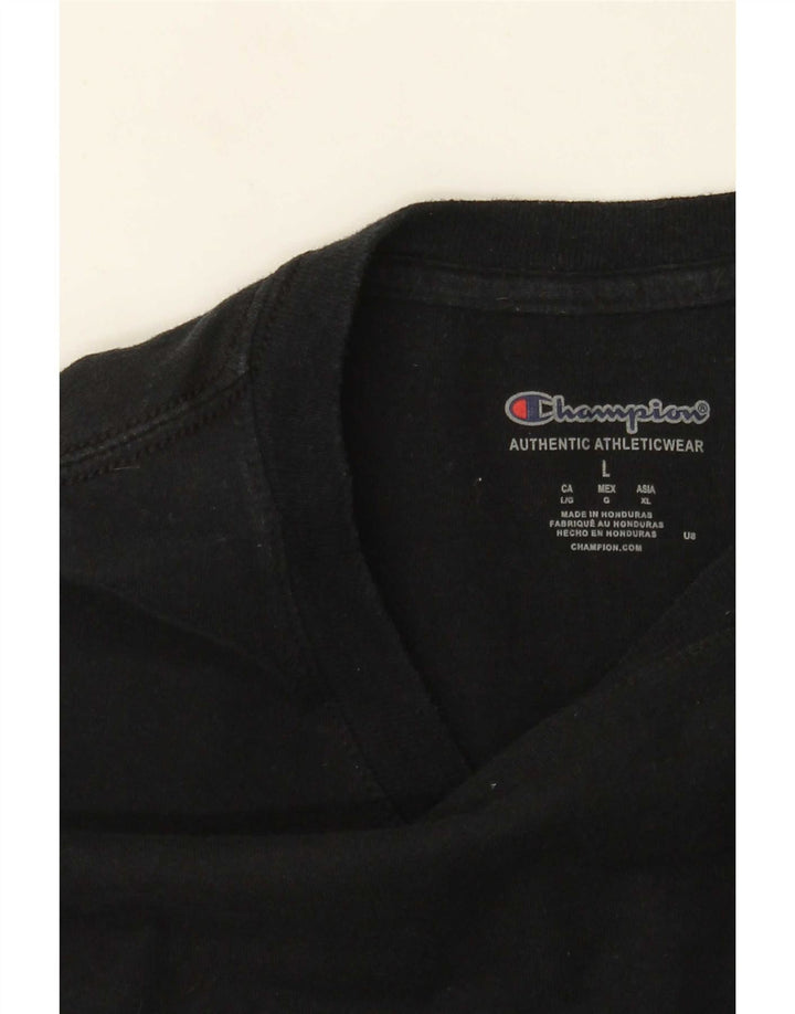 Campeão Mens Top Manga Longa Grande Preto