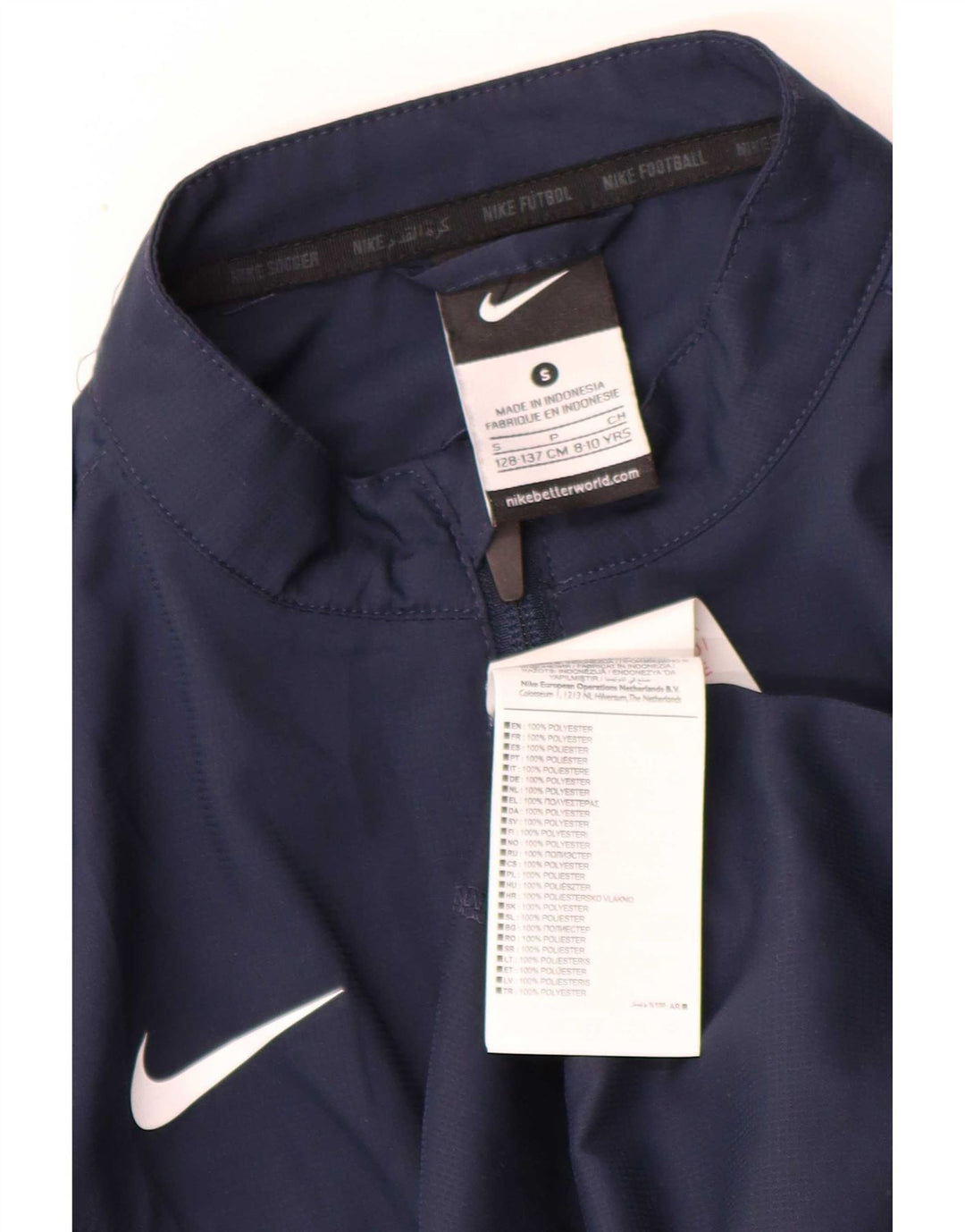 Jaqueta Nike Boys Treino Top 8-9 Anos Pequeno Azul Marinho Poliéster