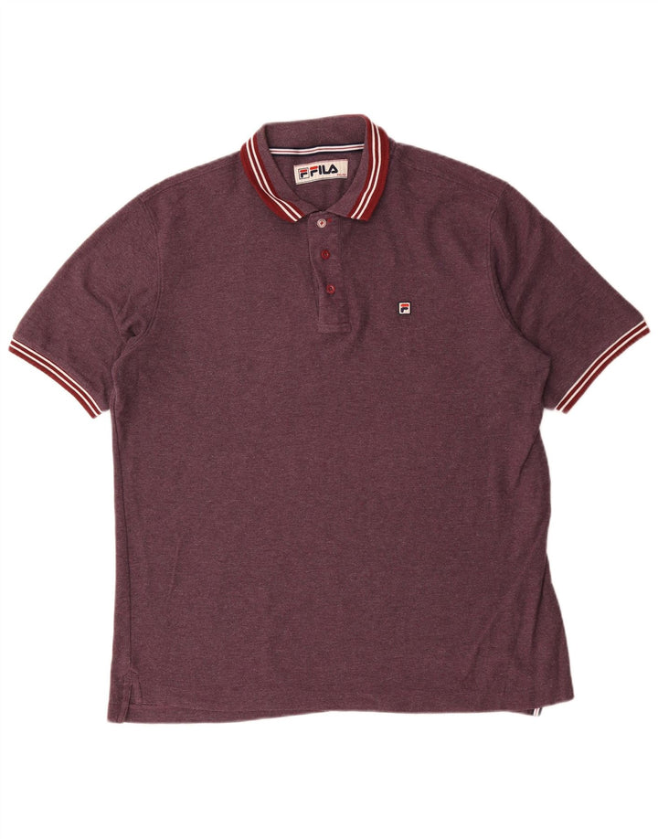Fila Camisa Polo Masculina IT 56 2XL Poliéster Borgonha
