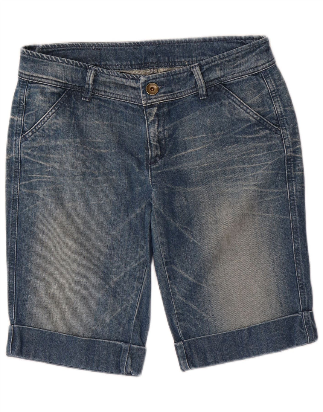 Shorts jeans feminino BENETTON IT 44 médio W32 azul