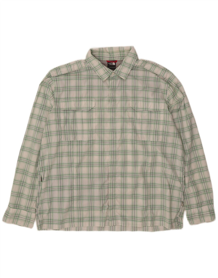 Camisa militar masculina The North Face 2XL branca xadrez nylon