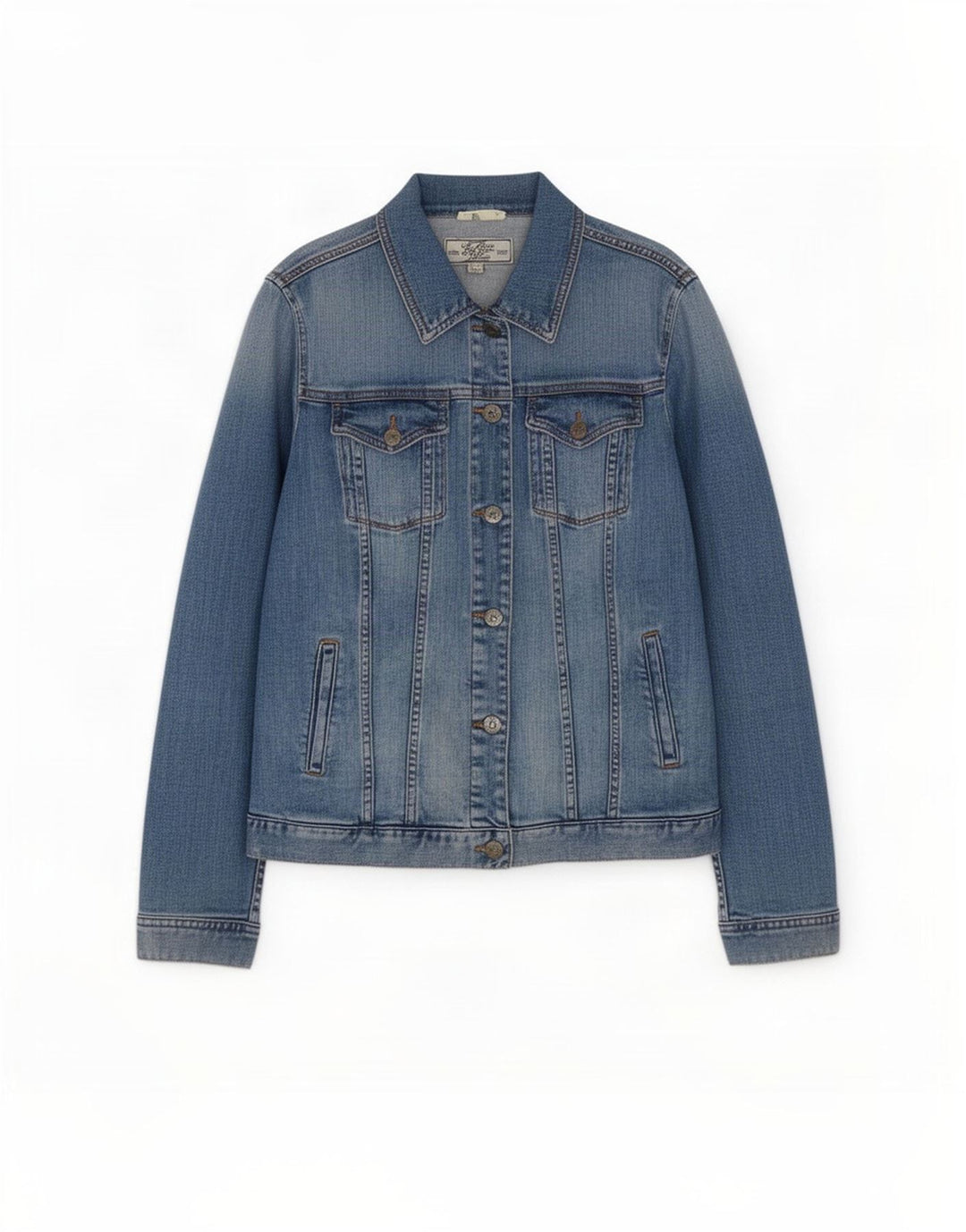Jaqueta jeans feminina Fat Face UK 12 algodão azul médio