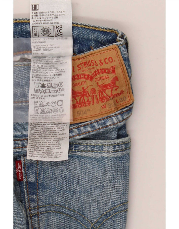 Levi's Masculino 504 Straight Jeans W30 L30 Azul Algodão