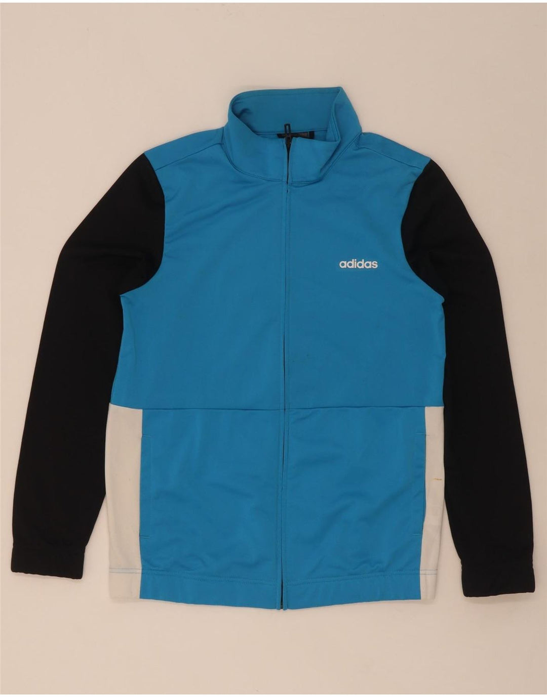 Adidas Womens Tracksuit Top Jacket UK 12/14 Medium Blue Colourblock