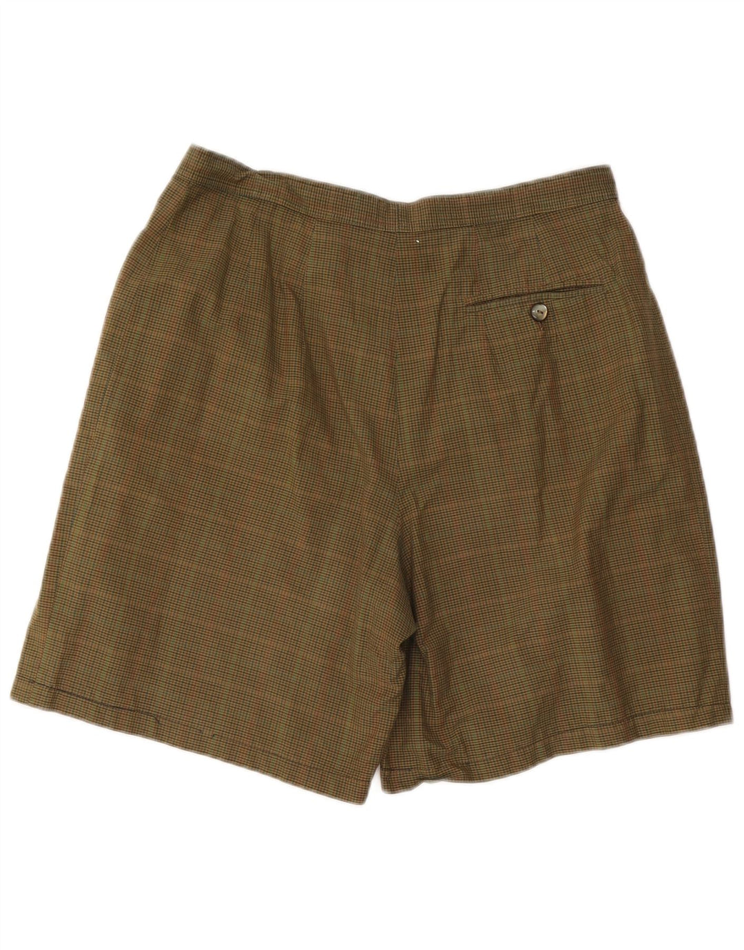 Shorts Chino feminino vintage W32 xadrez cáqui grande