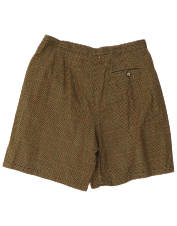 Shorts Chino feminino vintage W32 xadrez cáqui grande