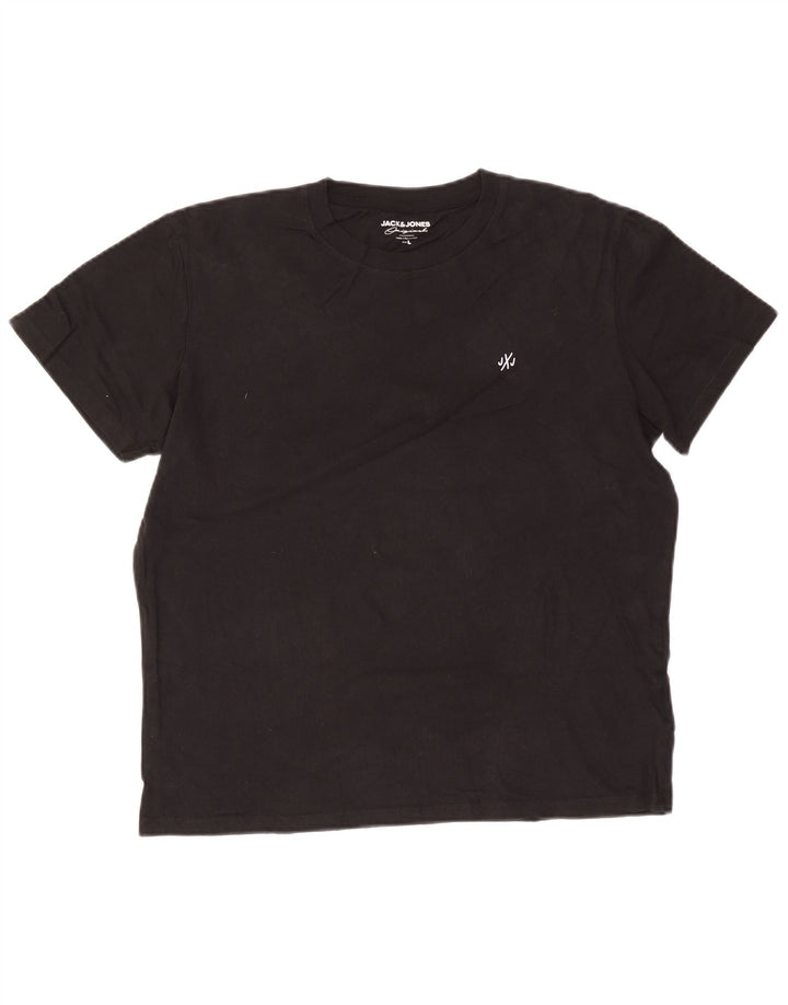 Camiseta masculina Jack & Jones grande algodão preto
