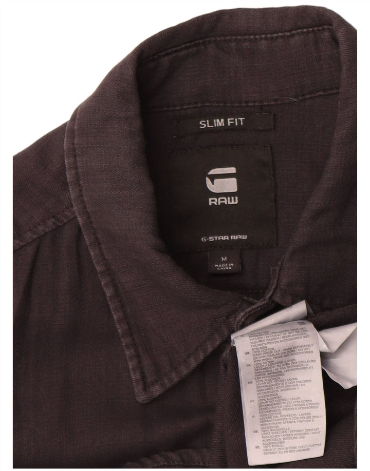 Camisa masculina G-Star Slim Fit algodão cinza médio
