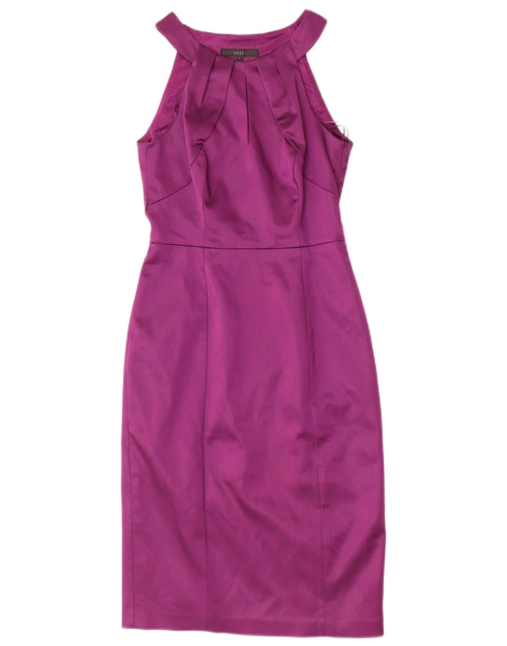 Vestido feminino COAST com bainha UK 8 pequeno acetato marrom