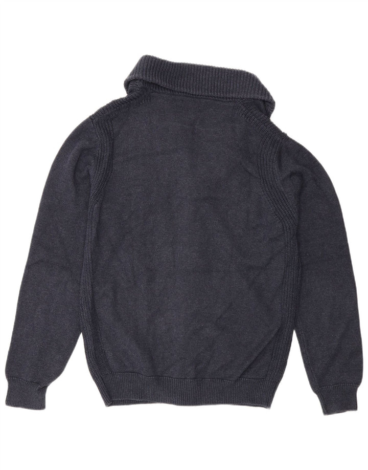 Suéter cardigã masculino Massimo Dutti médio algodão azul marinho