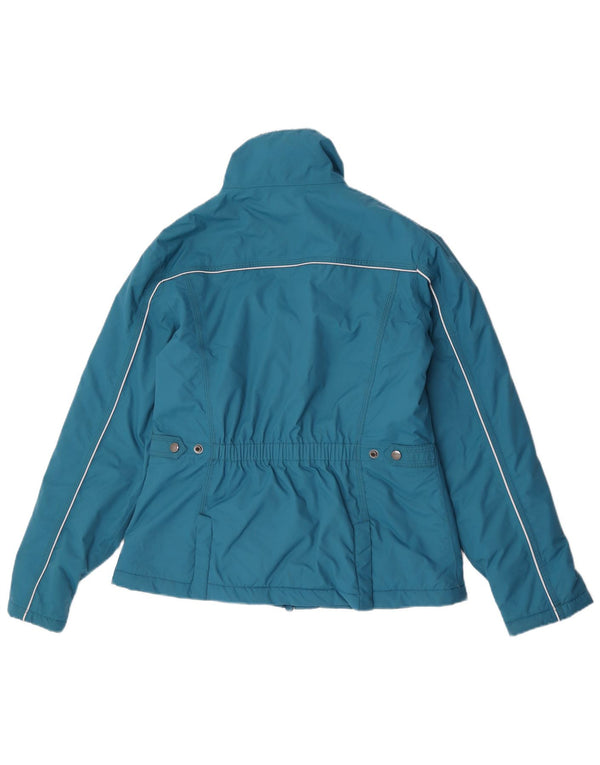 Vintage Womens Windbreaker Jacket UK 14 Medium Blue Nylon