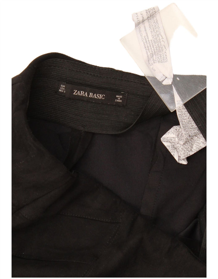 Zara Calça feminina casual slim grande W32 L26 poliéster preto