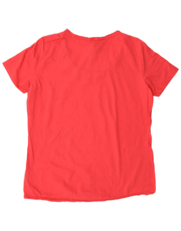 Camiseta feminina Desigual com estampa gráfica UK 18 XL algodão vermelho