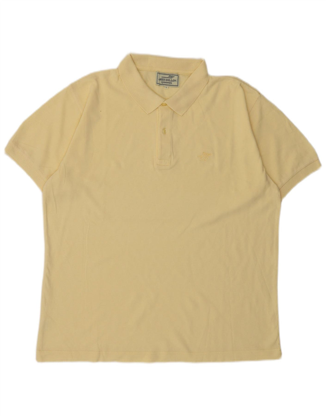 Camisa polo masculina James Dillon grande algodão amarelo