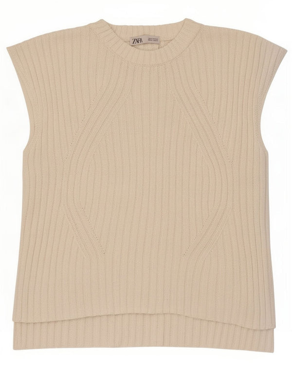 Zara Womens Vest Top UK 14 Médio Branco