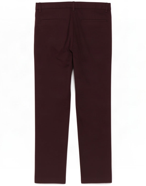 Marks & Spencer Mens Slim Fit Chino Trousers W34 L29 Burgundy Cotton