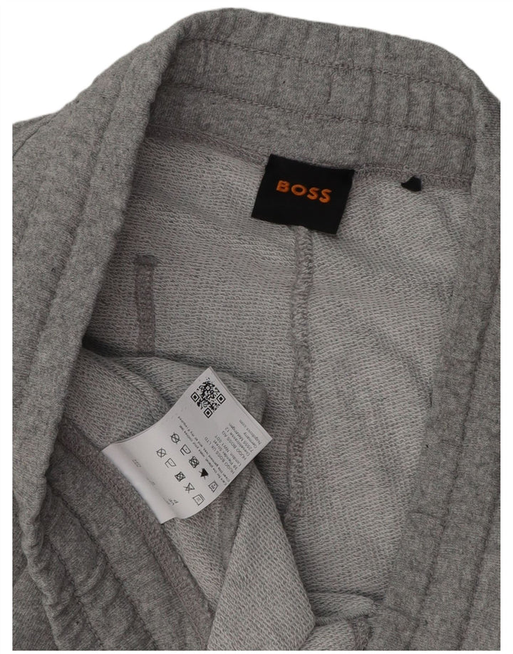 HUGO BOSS Calça de treino masculina joggers pequeno algodão cinza