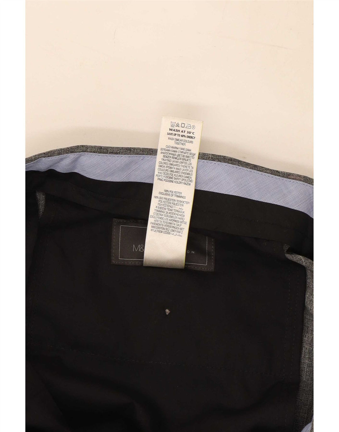 Marks & Spencer Masculino W34 L31 Cinza Poliéster