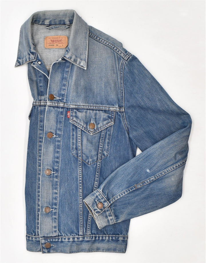 Jaqueta jeans feminina LEVI'S Reino Unido 14 grande algodão azul