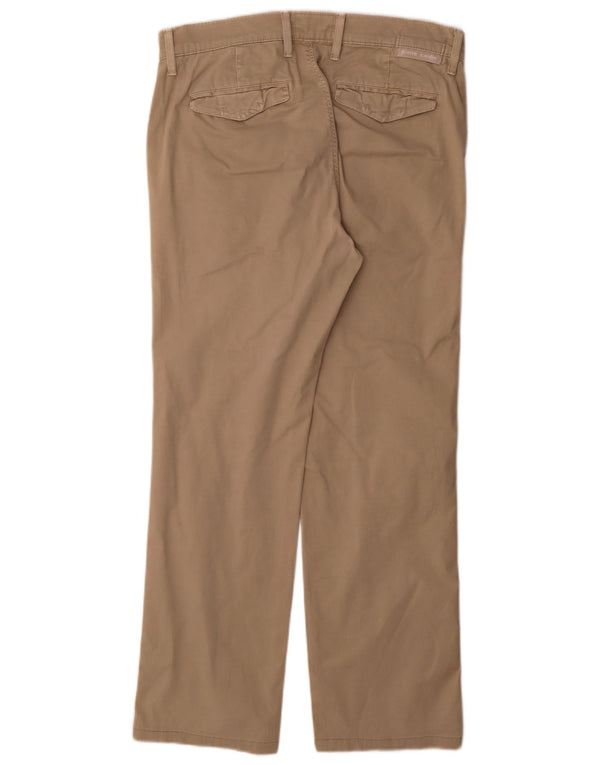 Calça Chino Masculina Pierre Cardin Reta W35 L32 Algodão Bege