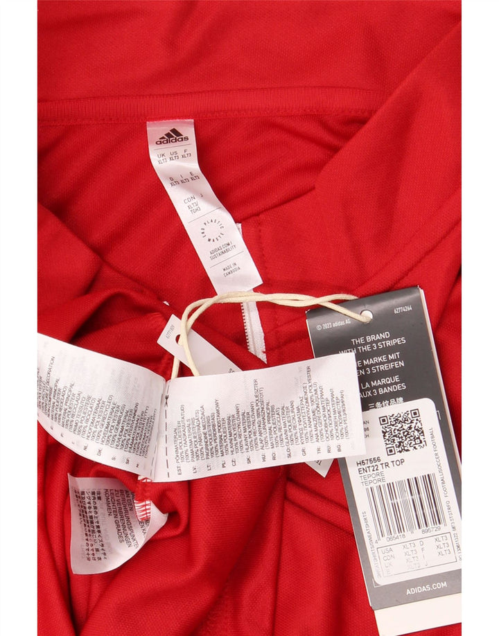 Adidas Mens Aeroready Zip Neck Pullover Treino Top XL Vermelho Poliéster