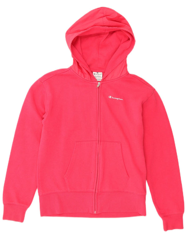 Suéter feminino Champion com capuz e zíper 13-14 anos XL algodão rosa