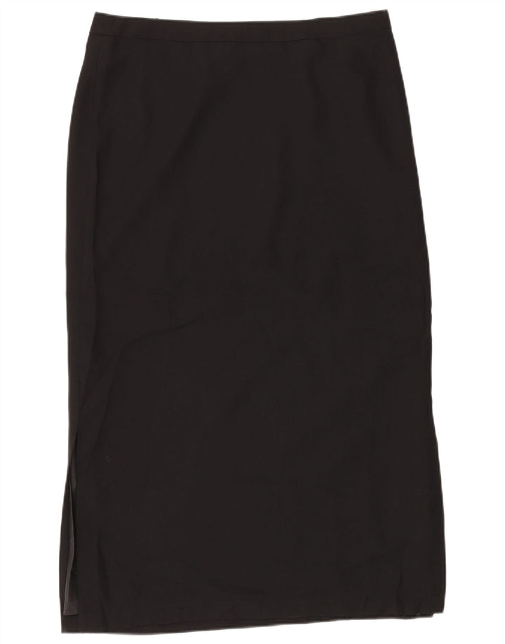 Saia maxi feminina Marks & Spencer Reino Unido 16 grande W34 poliéster preto
