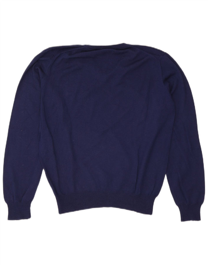 Suéter masculino Brooksfield com decote em V IT 46 pequeno lã azul marinho