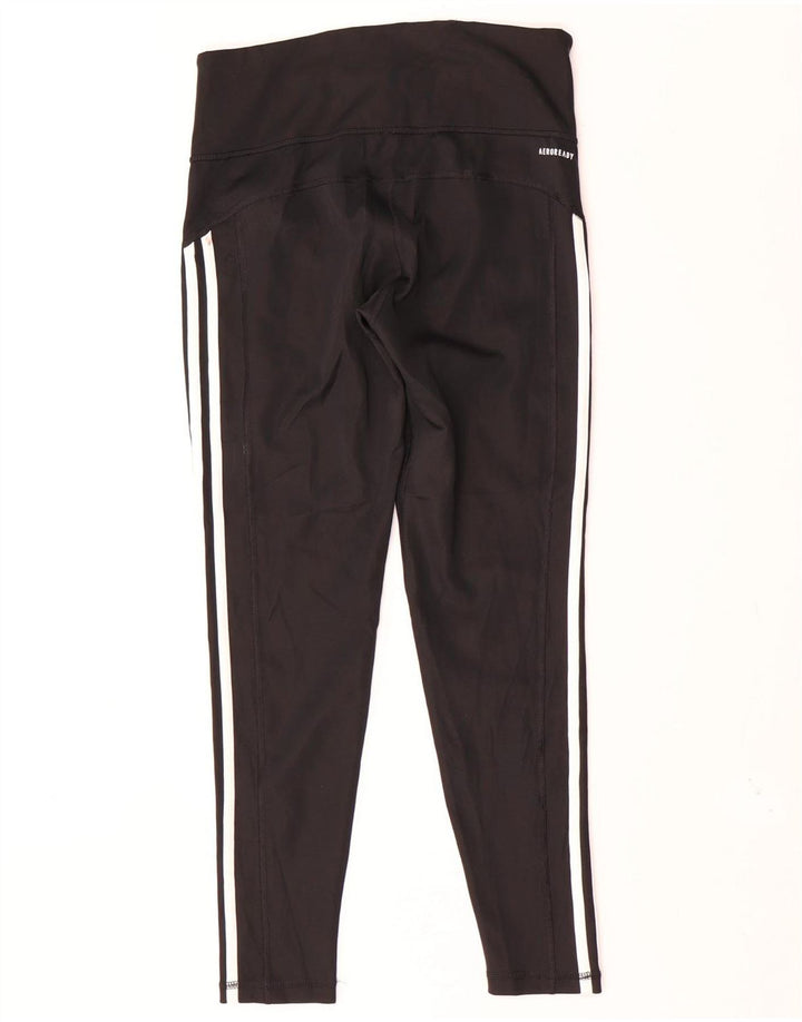ADIDAS Womens Aeroready Leggings UK 12/14 Médio Preto Poliéster