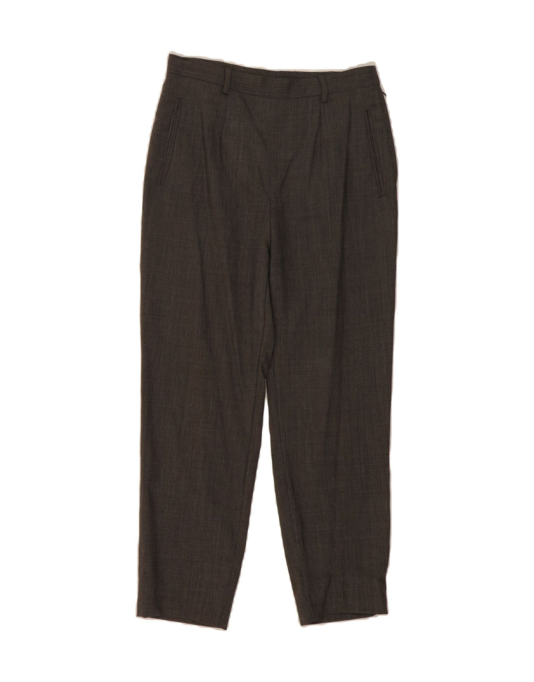 VINTAGE Womens Crop Tapered Suit Trousers W28 L25 Grey Vintage Vintage and Second-Hand Vintage from Messina Hembry 