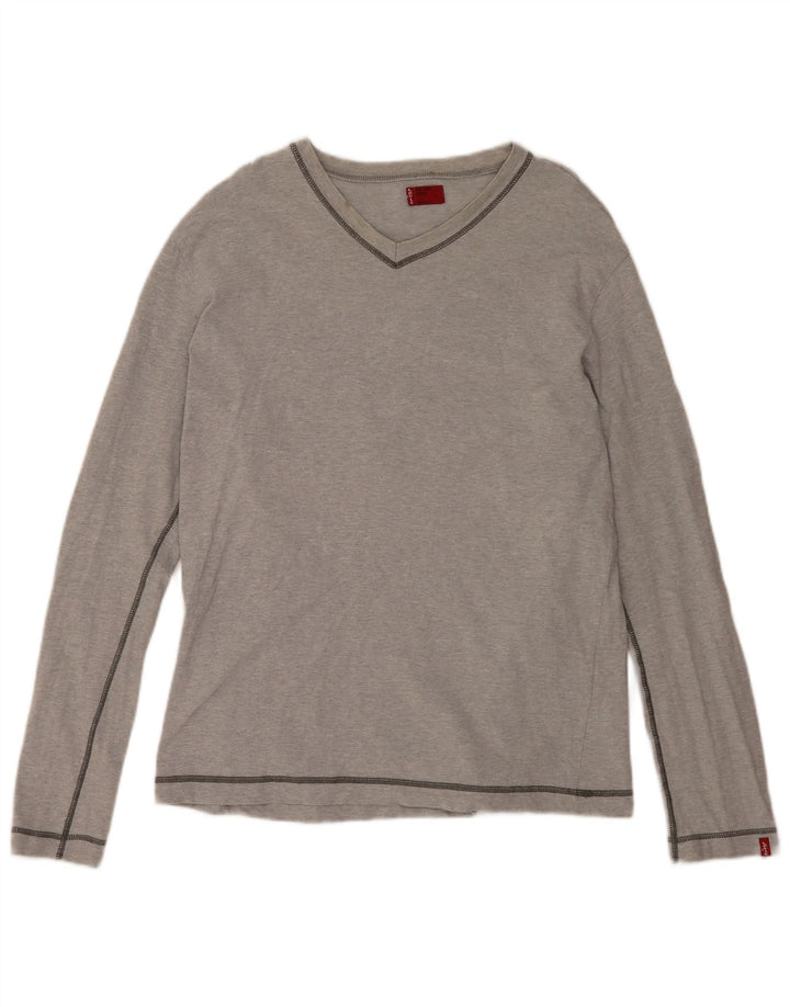 Top masculino Levi's manga comprida grande algodão cinza