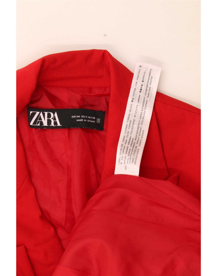 Jaqueta blazer oversized Zara feminina com 1 botão EU 34 2XS poliéster vermelho