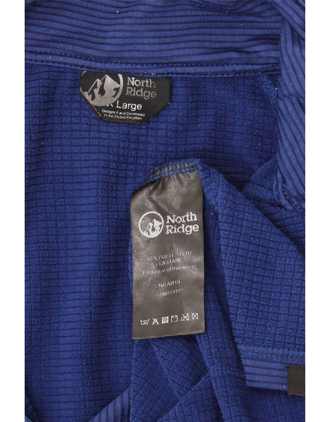 North Ridge Mens Zip Neck Pulôver Treino Top Grande Listrado Azul