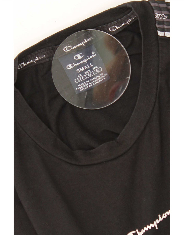 Camiseta feminina estampada Champion UK 10 pequena preta