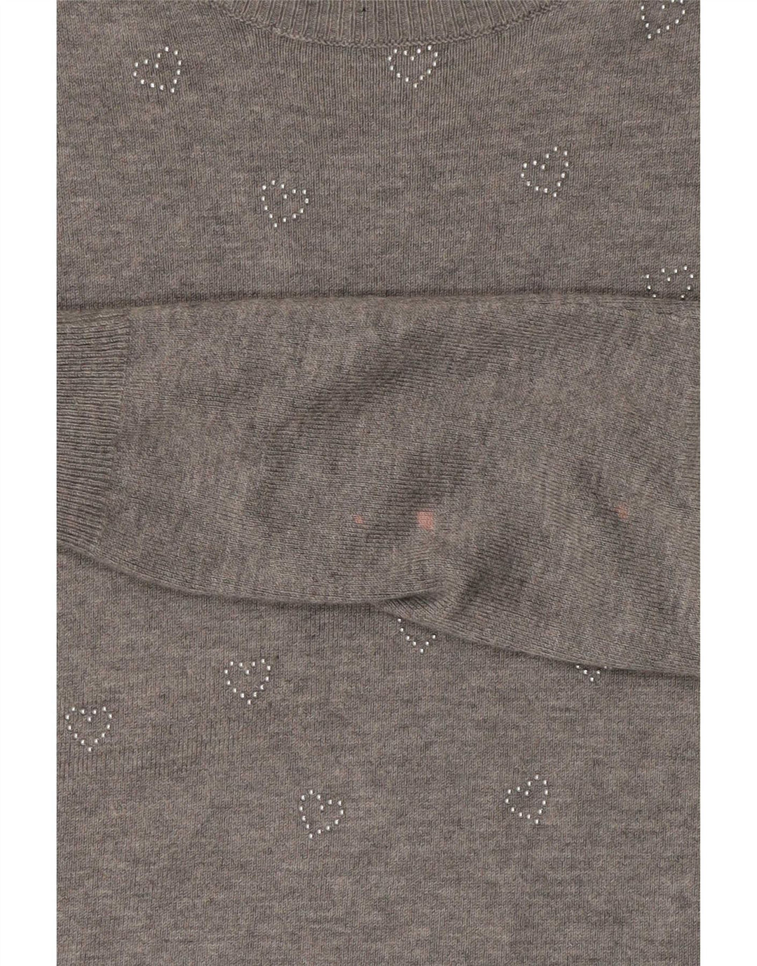 Suéter feminino Marks & Spencer com gola canoa Reino Unido 10 pequeno cinza manchado