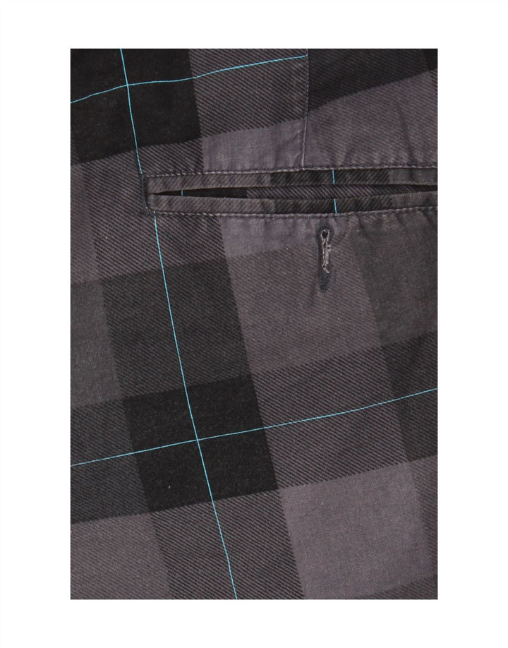 Sneaker Freak Mens Chino Shorts XS W29 Cinza Xadrez Algodão