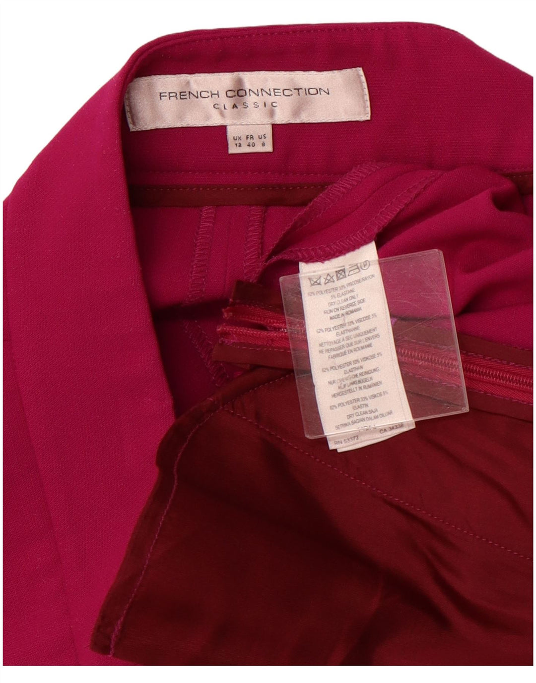 Calça casual feminina FRENCH CONNECTION UK 12 médio W32 L26 rosa