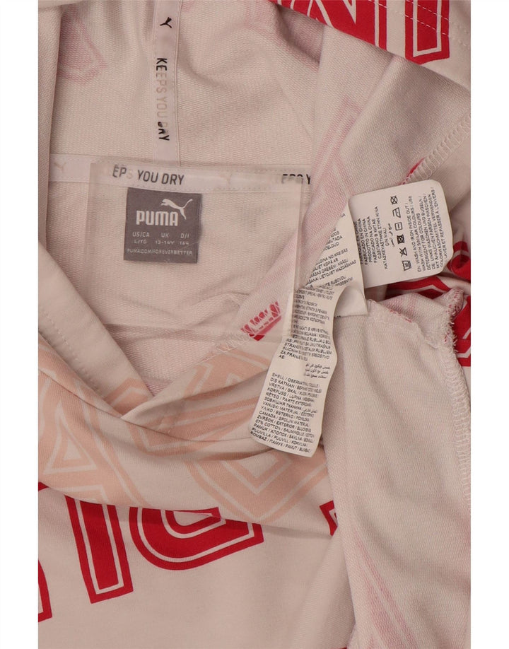 Jumper com capuz gráfico feminino PUMA 13-14 anos algodão branco