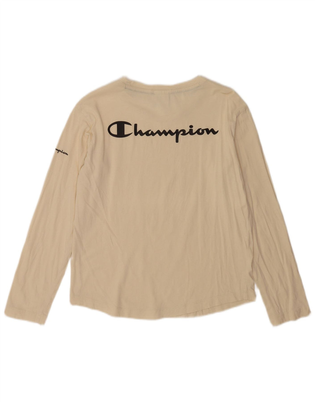 Champion feminino gráfico top manga comprida UK 10 pequeno off white