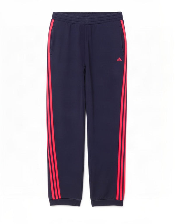 Calça de treino feminina Adidas Joggers UK 12/14 médio azul marinho algodão