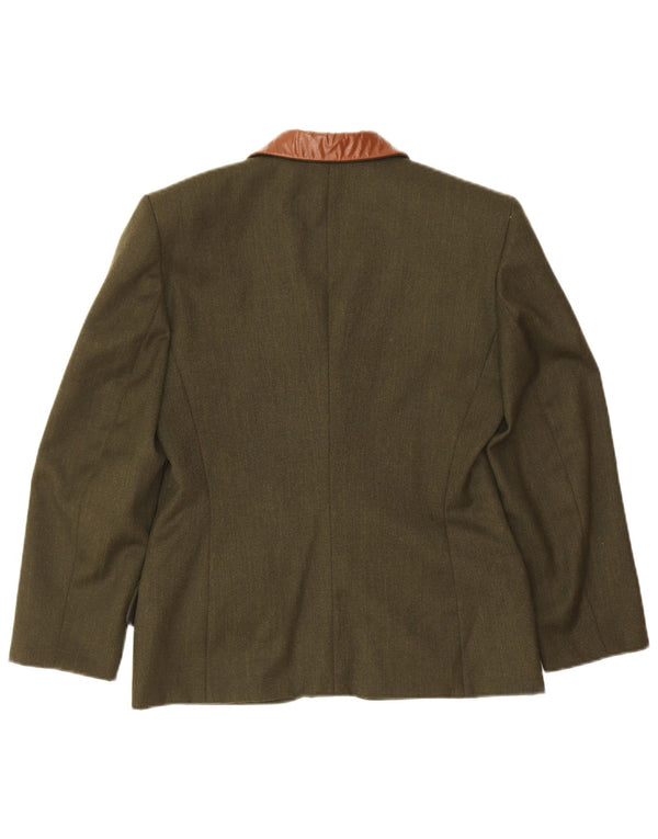 Jaqueta blazer feminina vintage com 4 botões IT 42 verde médio colorblock