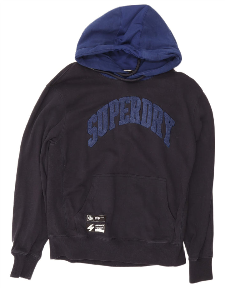 Superdry Mens Graphic Hoodie Jumper XL Azul Marinho Algodão