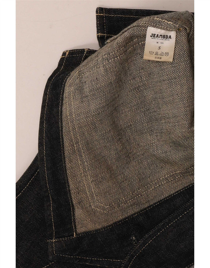 Colete jeans masculino vintage pequeno azul marinho